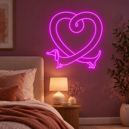 Dachshund Heart LED Neon Sign - advertising view