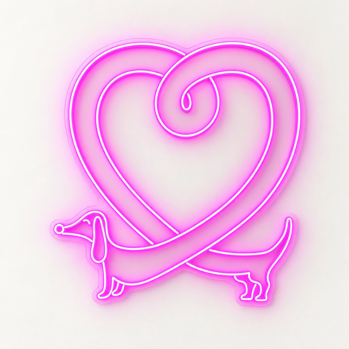 Dachshund Heart LED Neon Sign - natural light view