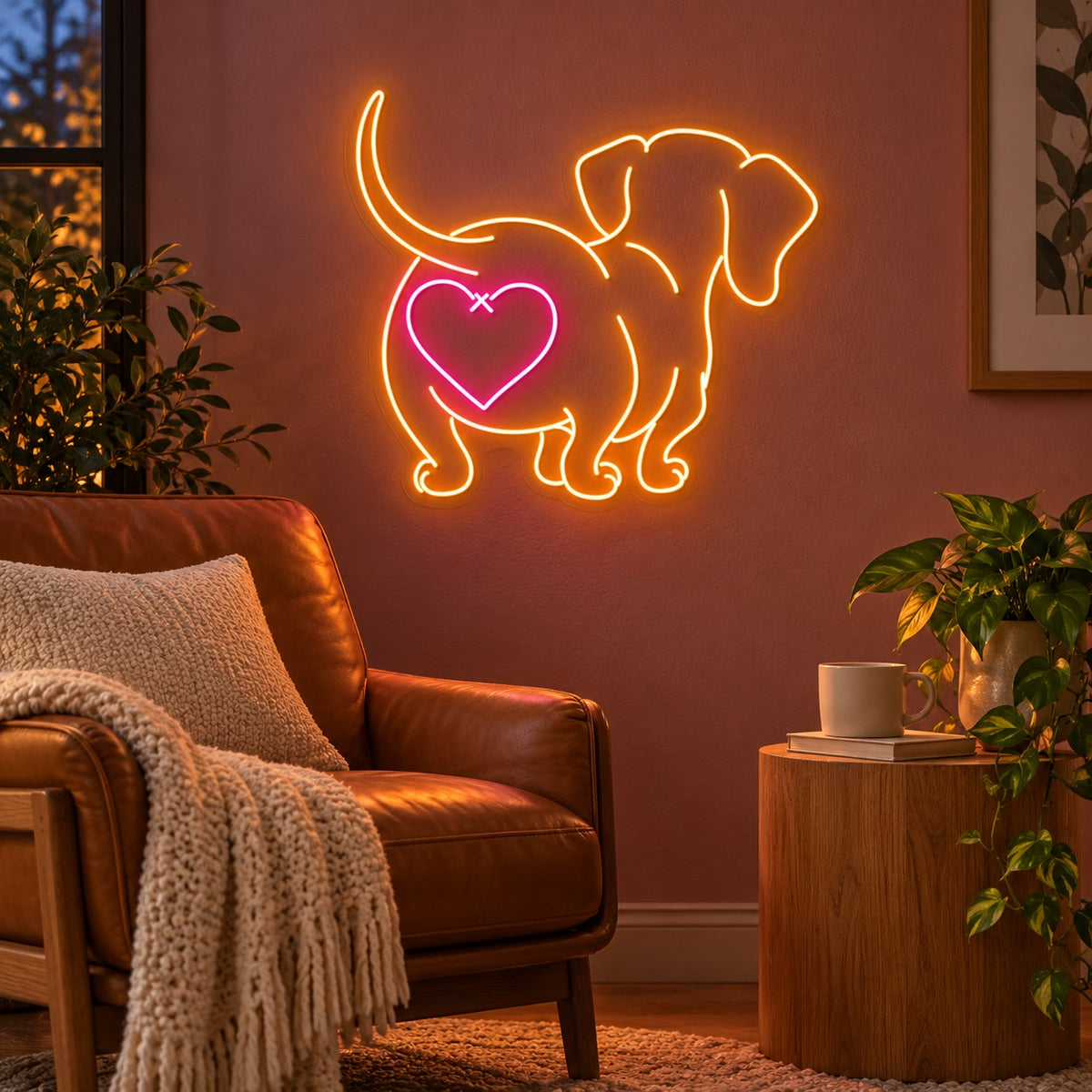 Dachshund Heart LED Neon Sign - advertising view