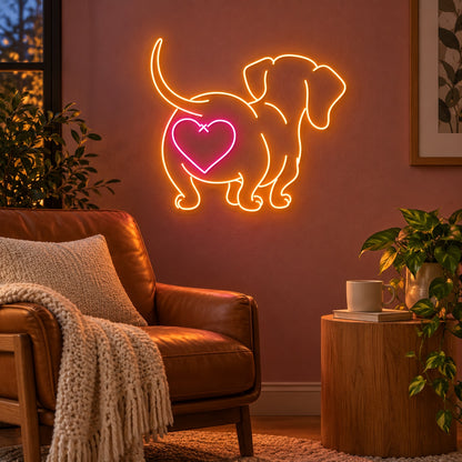 Dachshund Heart LED Neon Sign - advertising view
