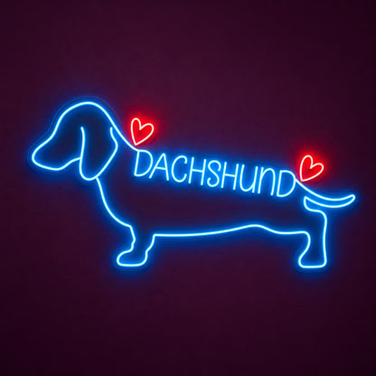 Dachshund Hearts LED Neon Sign - product hero
