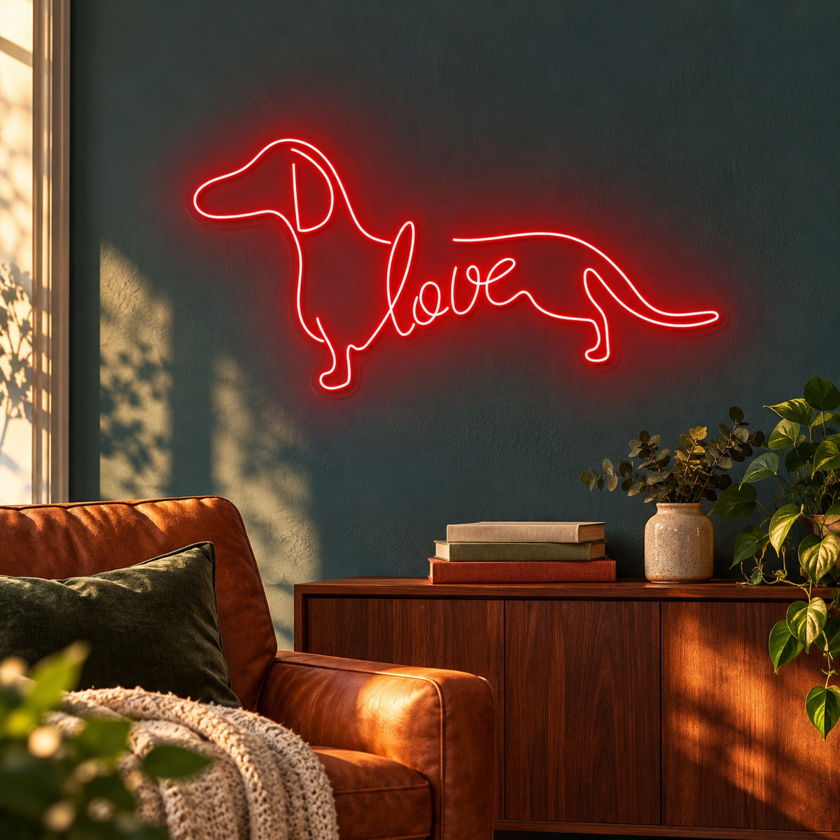 Dachshund Love LED Neon Sign - advertising view