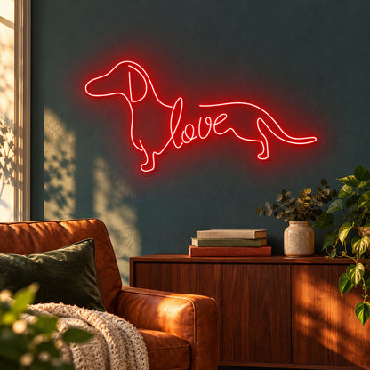 Dachshund Love LED Neon Sign - advertising view