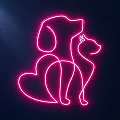 Dog And Cat LED Neon Sign - product hero