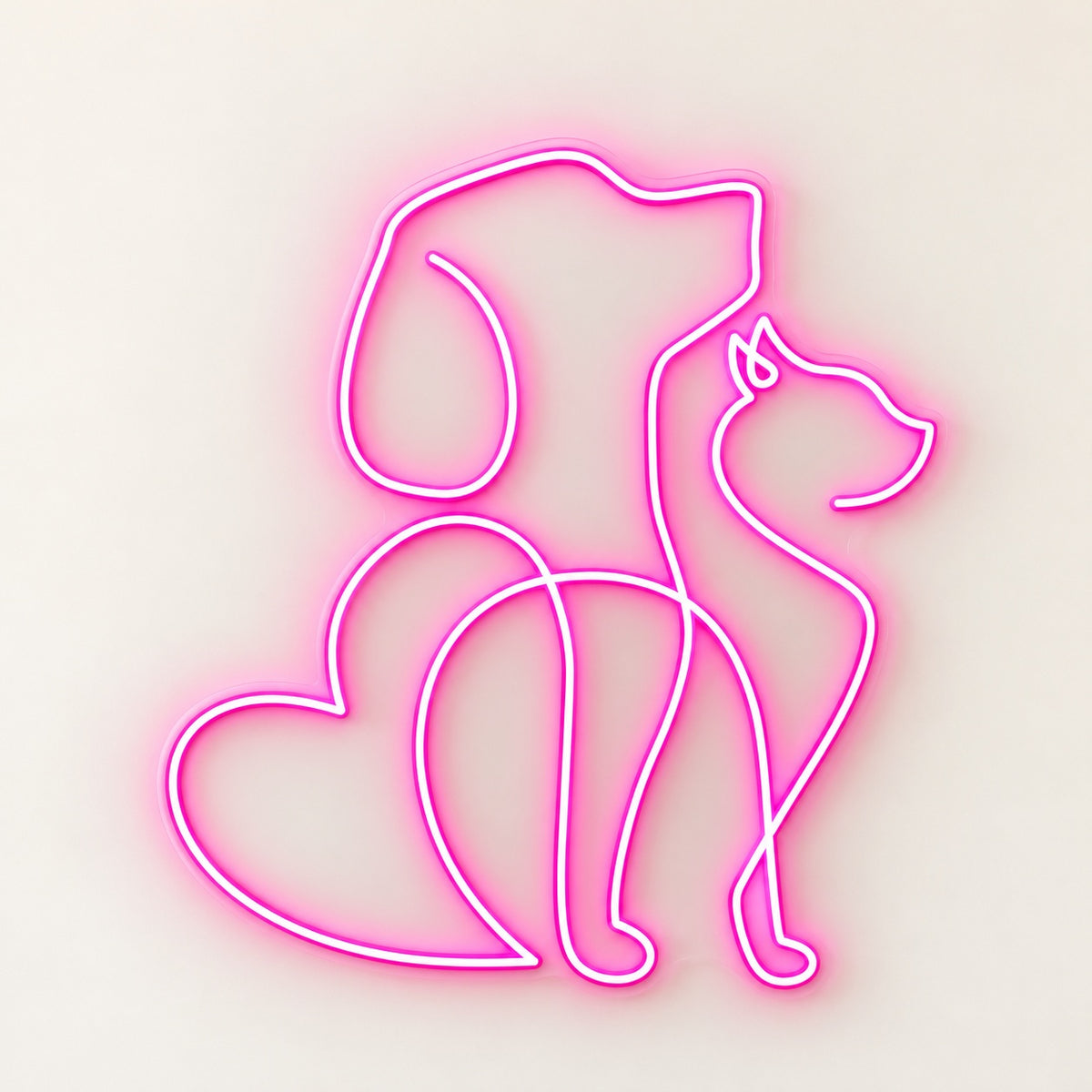 Dog And Cat LED Neon Sign - natural light view