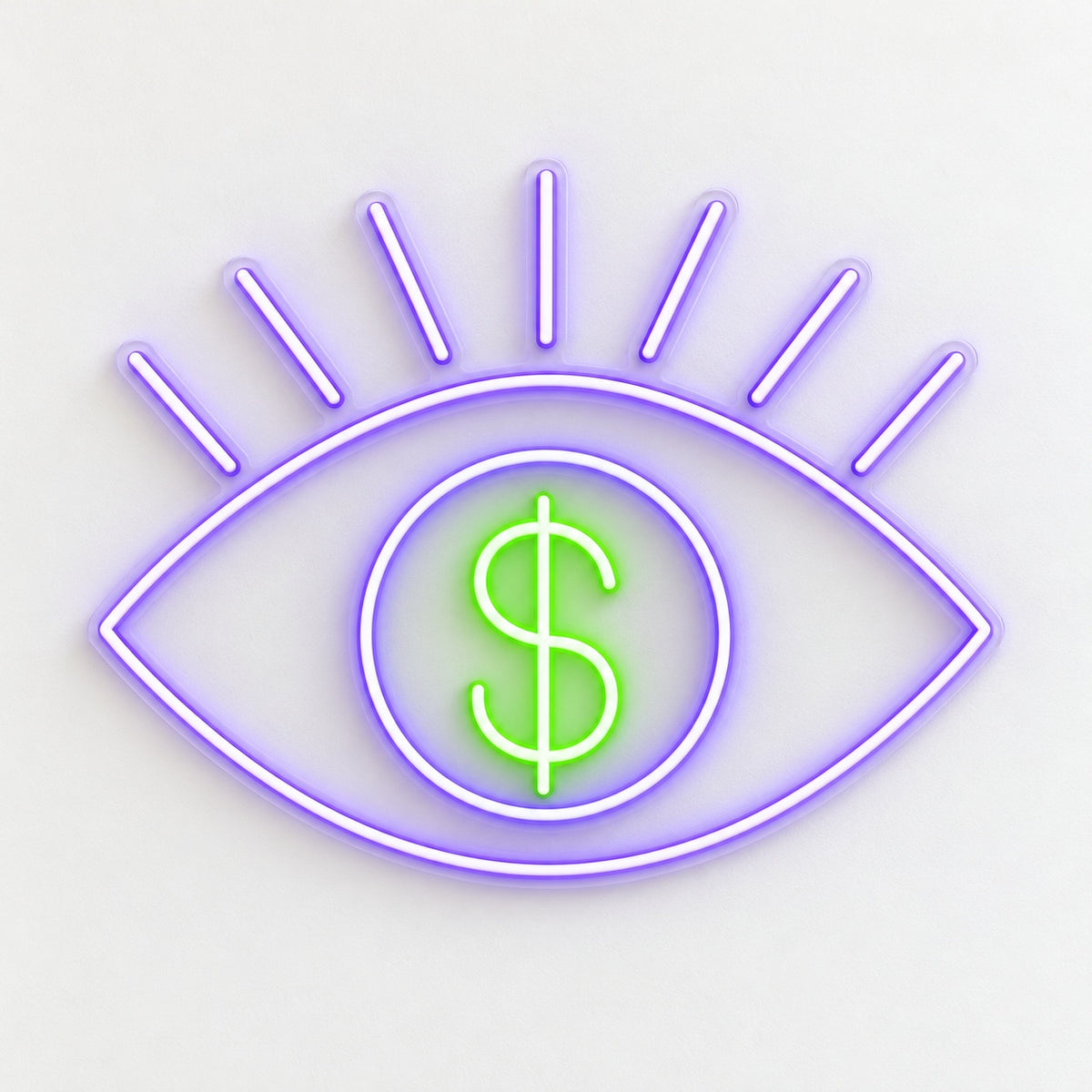 Dollar Eye LED Neon Sign - natural light view