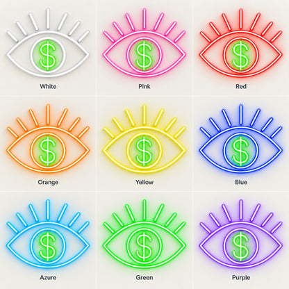 Dollar Eye LED Neon Sign - nine-color grid
