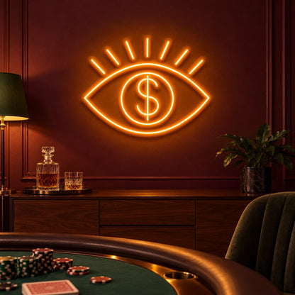 Dollar Eye LED Neon Sign - advertising view