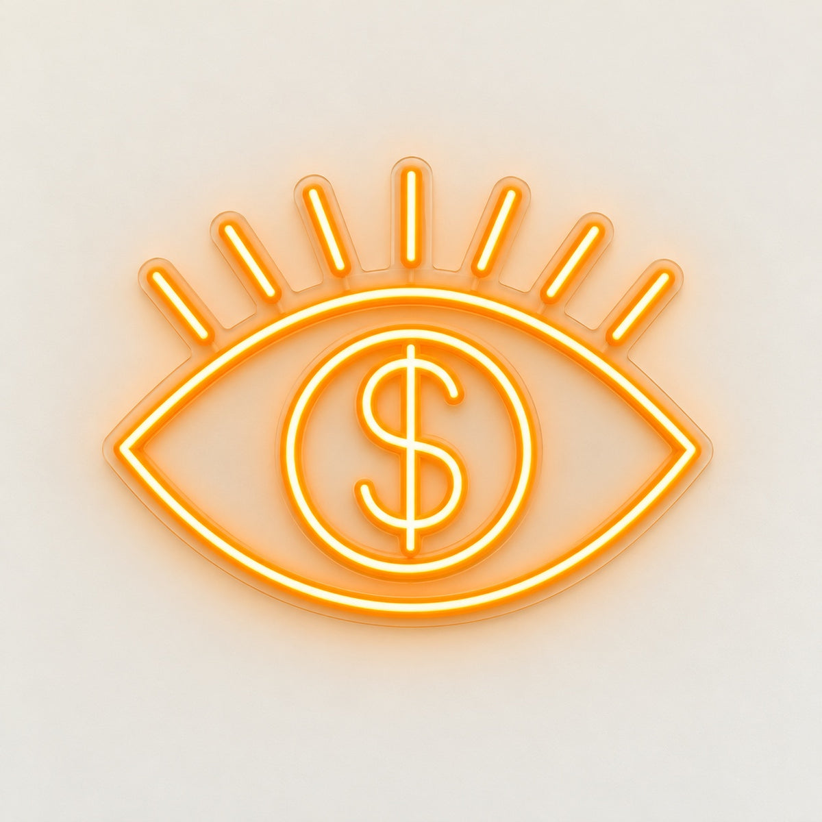 Dollar Eye LED Neon Sign - natural light view