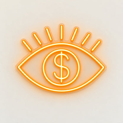 Dollar Eye LED Neon Sign - natural light view