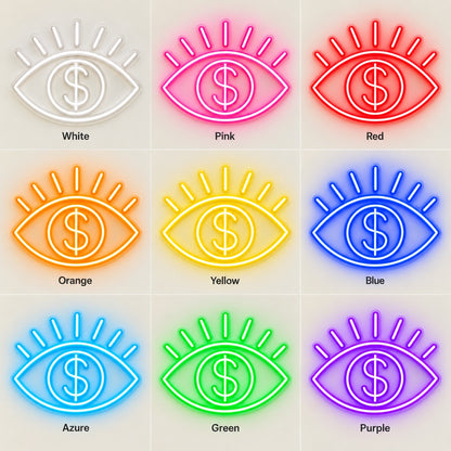 Dollar Eye LED Neon Sign - nine-color grid
