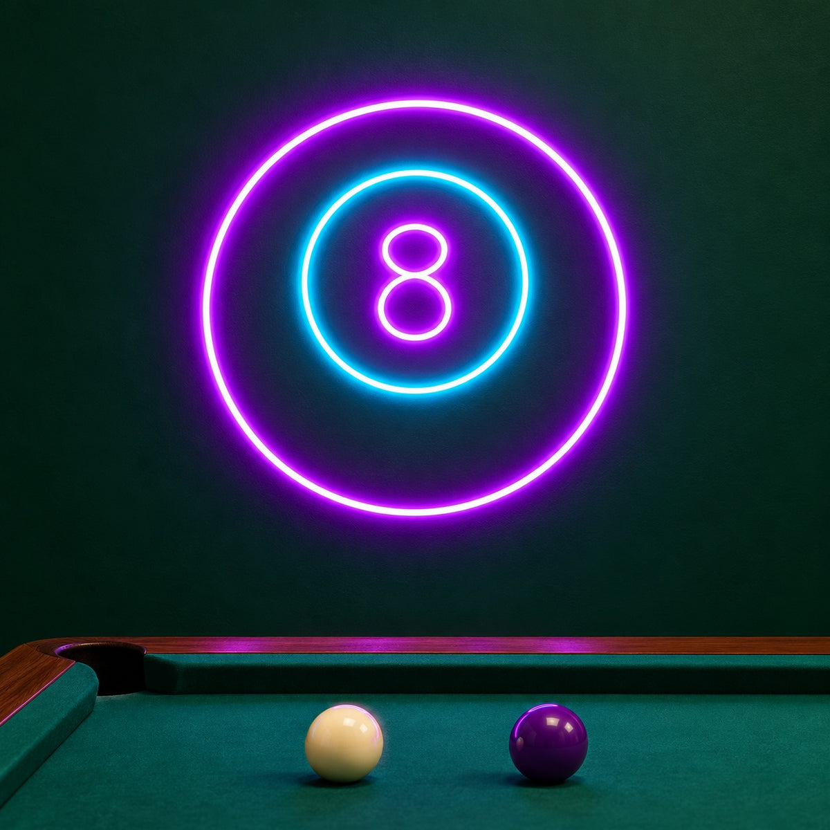 Eight Ball LED Neon Sign - advertising view