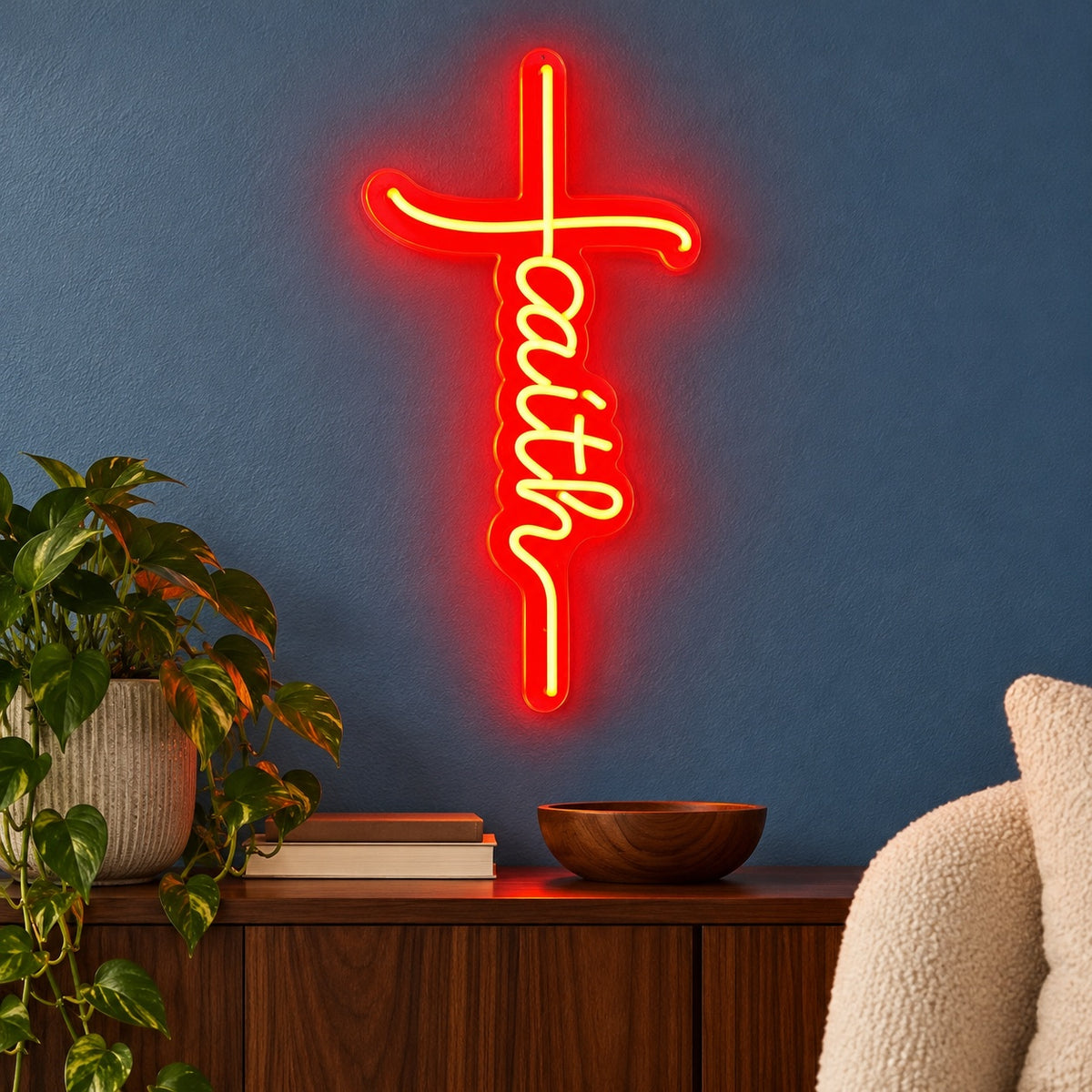 Faith LED Neon Sign - advertising view