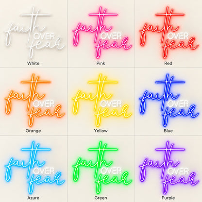 Faith Over Fear LED Neon Sign - nine-color grid