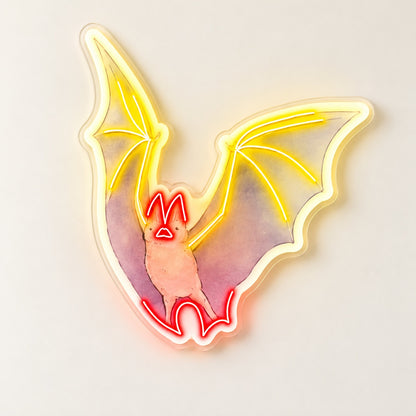 Flying Bat LED Neon Sign - natural light view