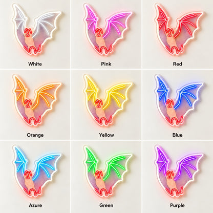 Flying Bat LED Neon Sign - nine-color grid