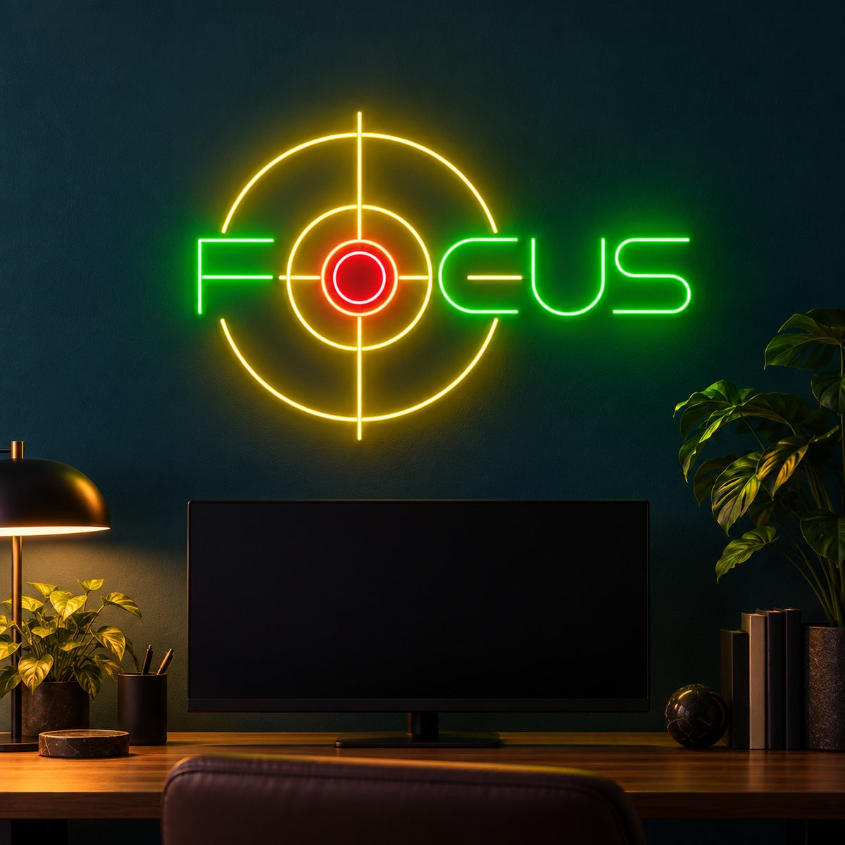Focus LED Neon Sign - advertising view