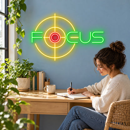 Focus LED Neon Sign - lifestyle view