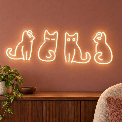 Four Cats LED Neon Sign - advertising view