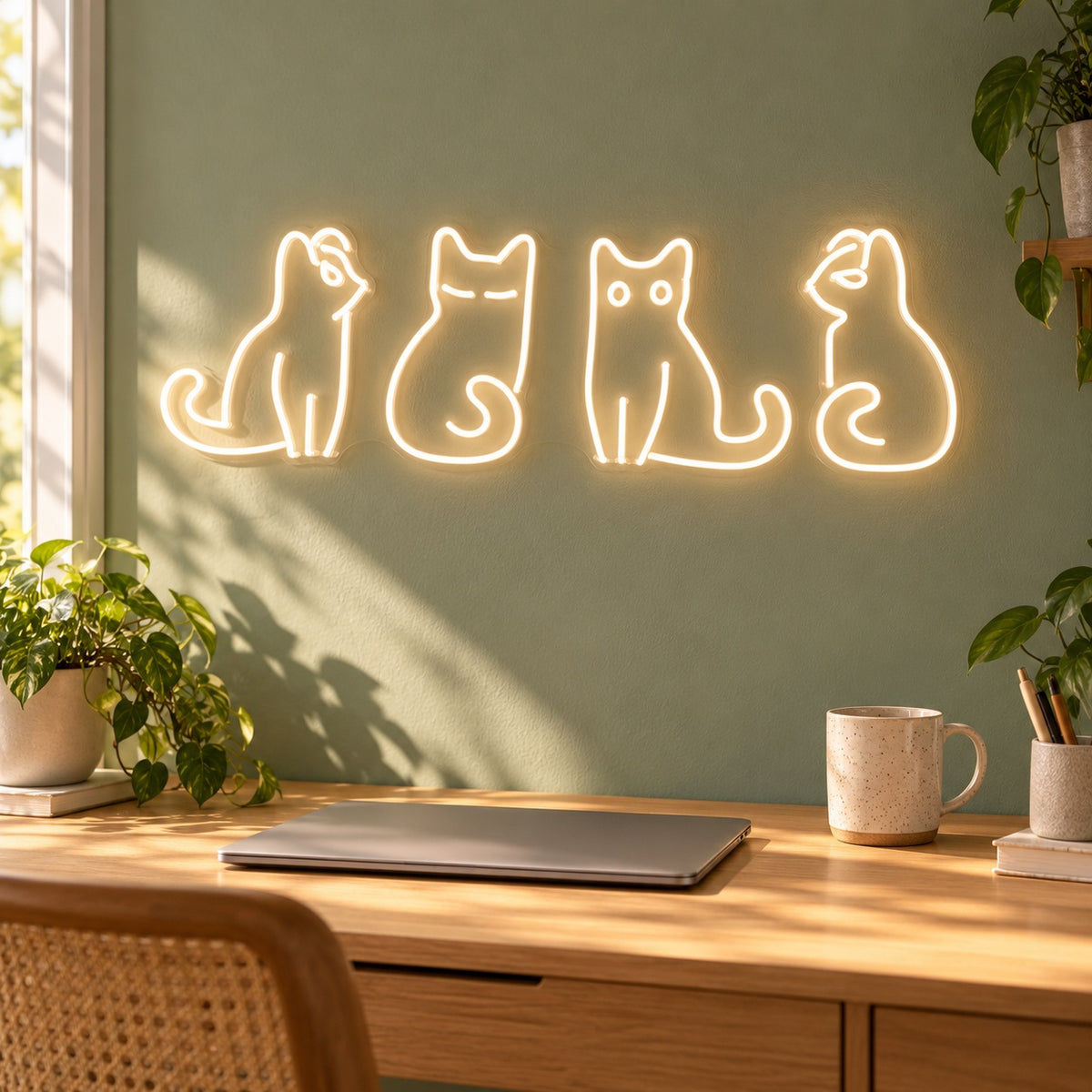 Four Cats LED Neon Sign - lifestyle view