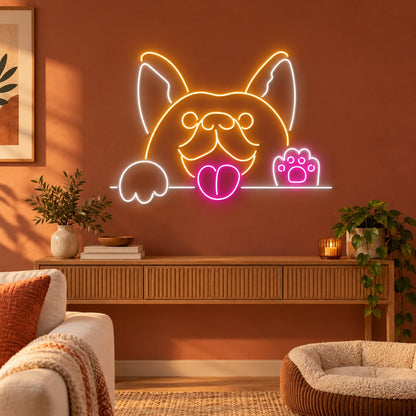 French Bulldog Paw LED Neon Sign - advertising view