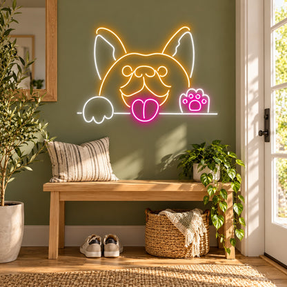 French Bulldog Paw LED Neon Sign - lifestyle view
