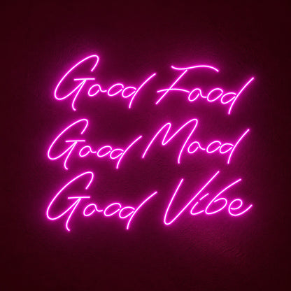 Good Food Good Mood Good Vibe LED Neon Sign - product hero