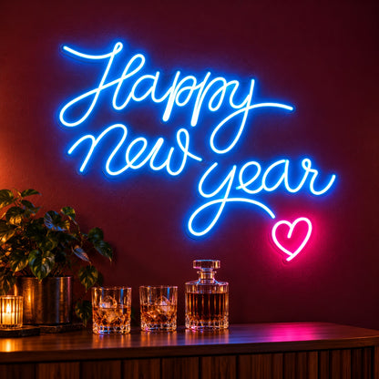 Happy New Year LED Neon Sign - advertising view
