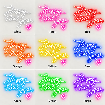 Happy New Year LED Neon Sign - nine-color grid