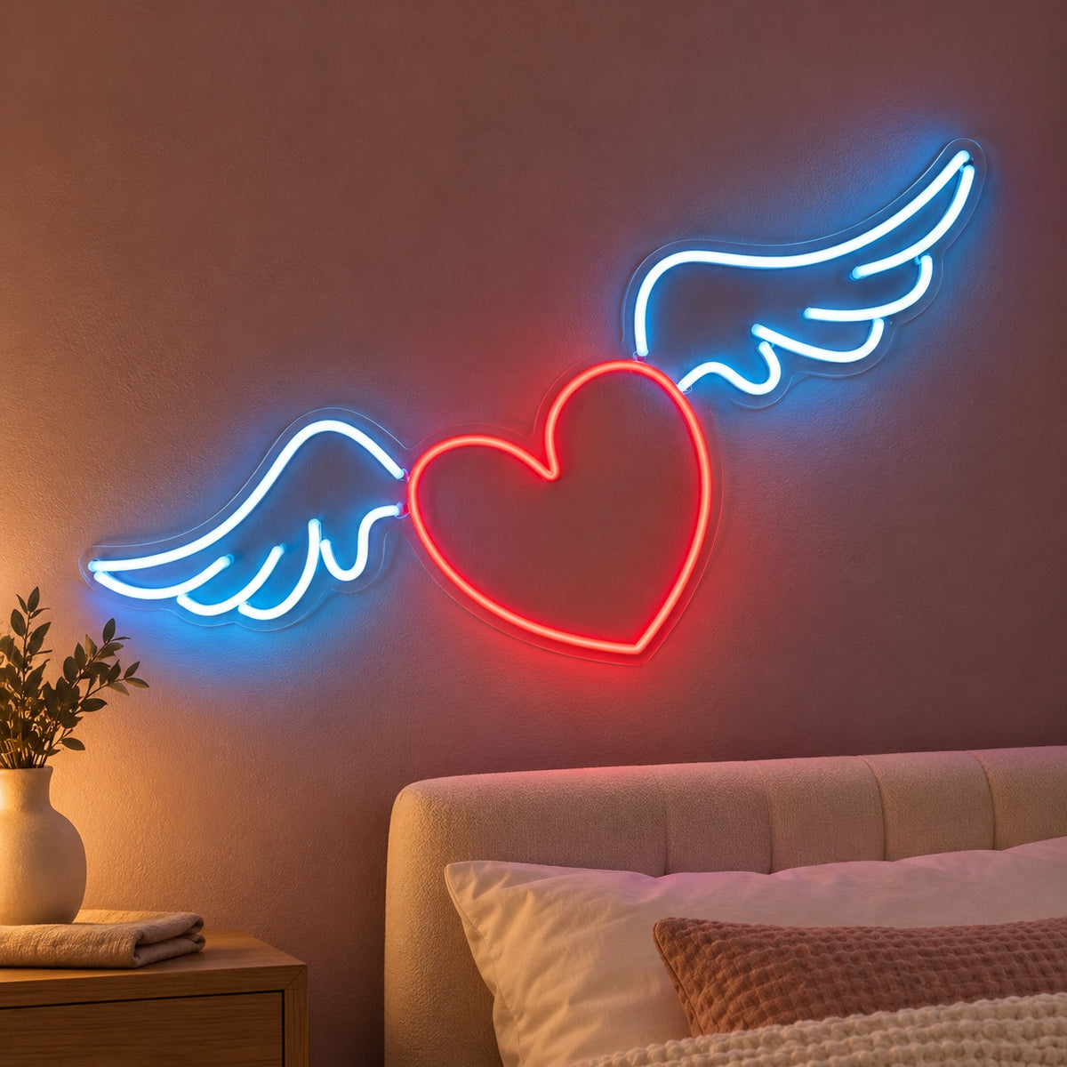 Heart With Wings LED Neon Sign - advertising view