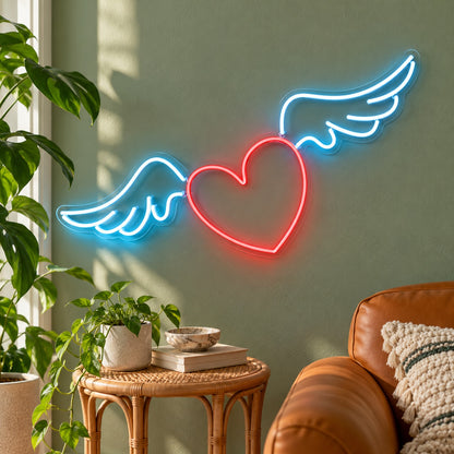 Heart With Wings LED Neon Sign - lifestyle view