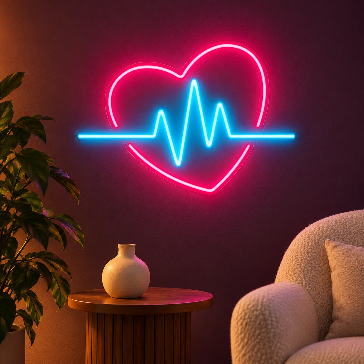 Heartbeat Heart LED Neon Sign - advertising view