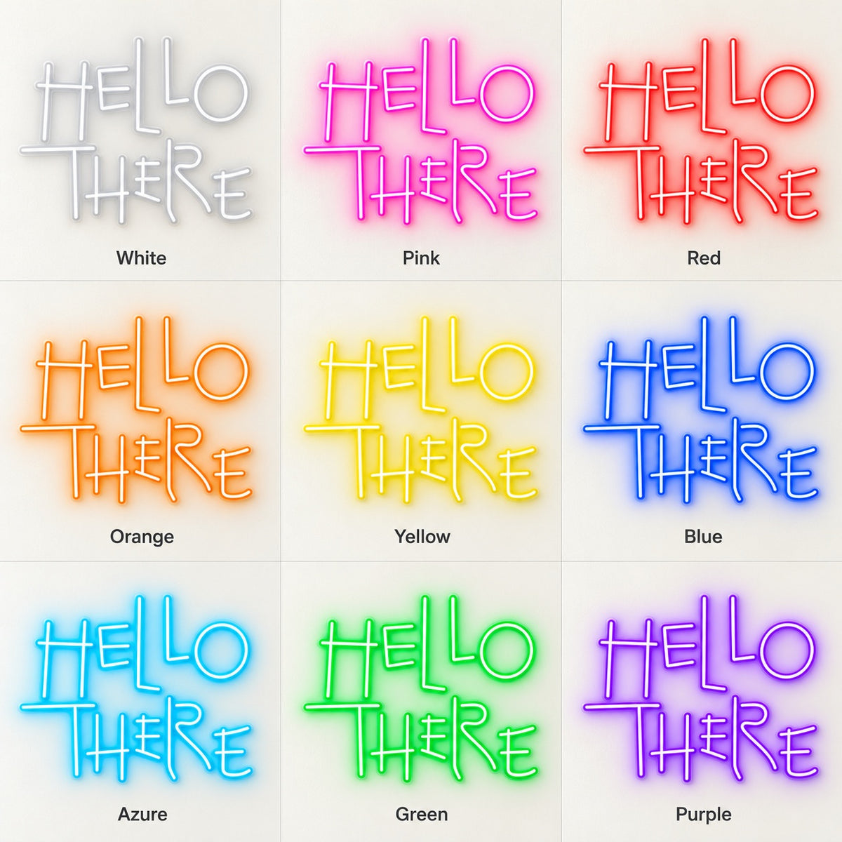 Hello There LED Neon Sign - nine-color grid