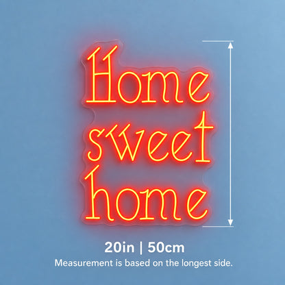 Home Sweet Home LED Neon Sign - size guide