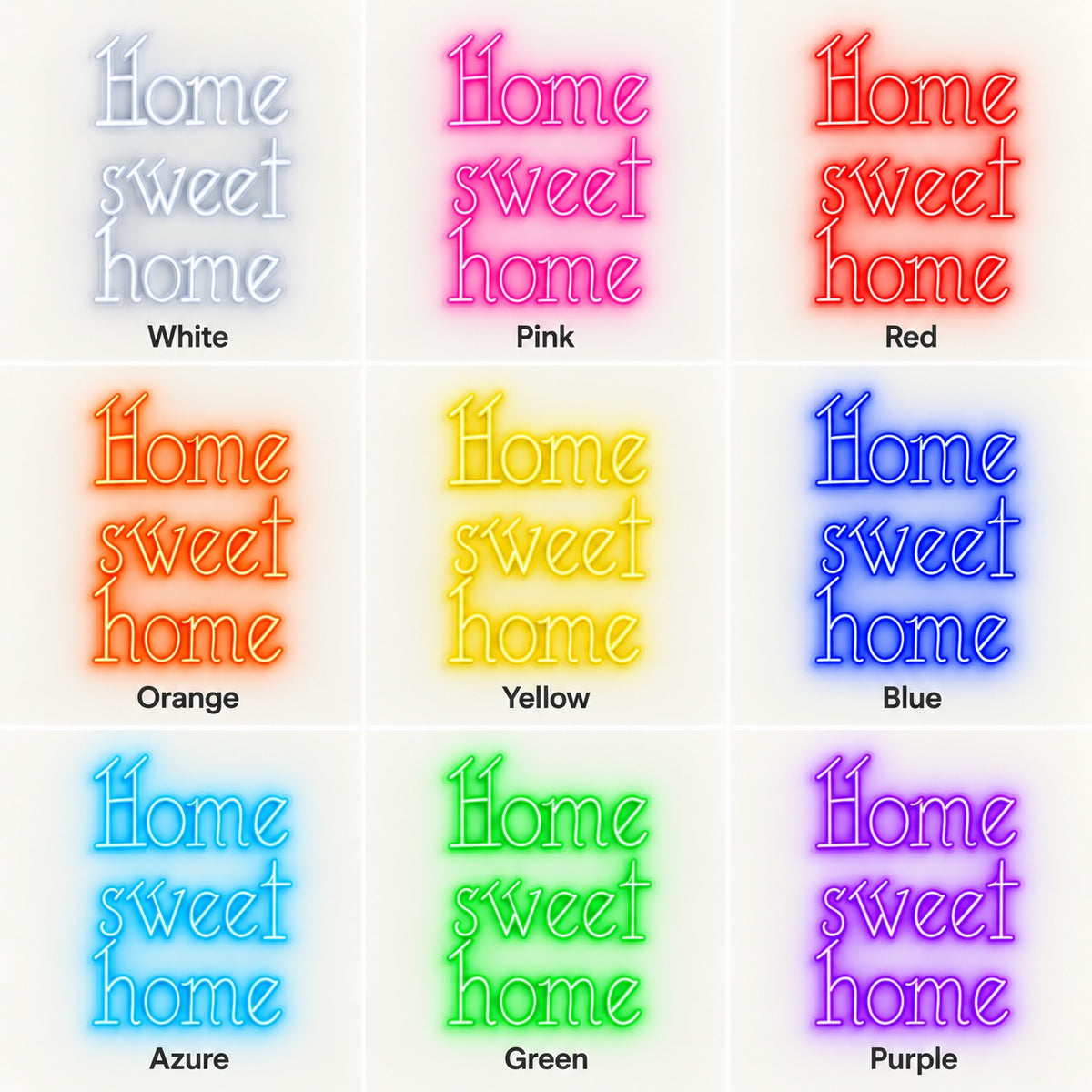 Home Sweet Home LED Neon Sign - nine-color grid