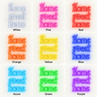 Home Sweet Home LED Neon Sign - nine-color grid