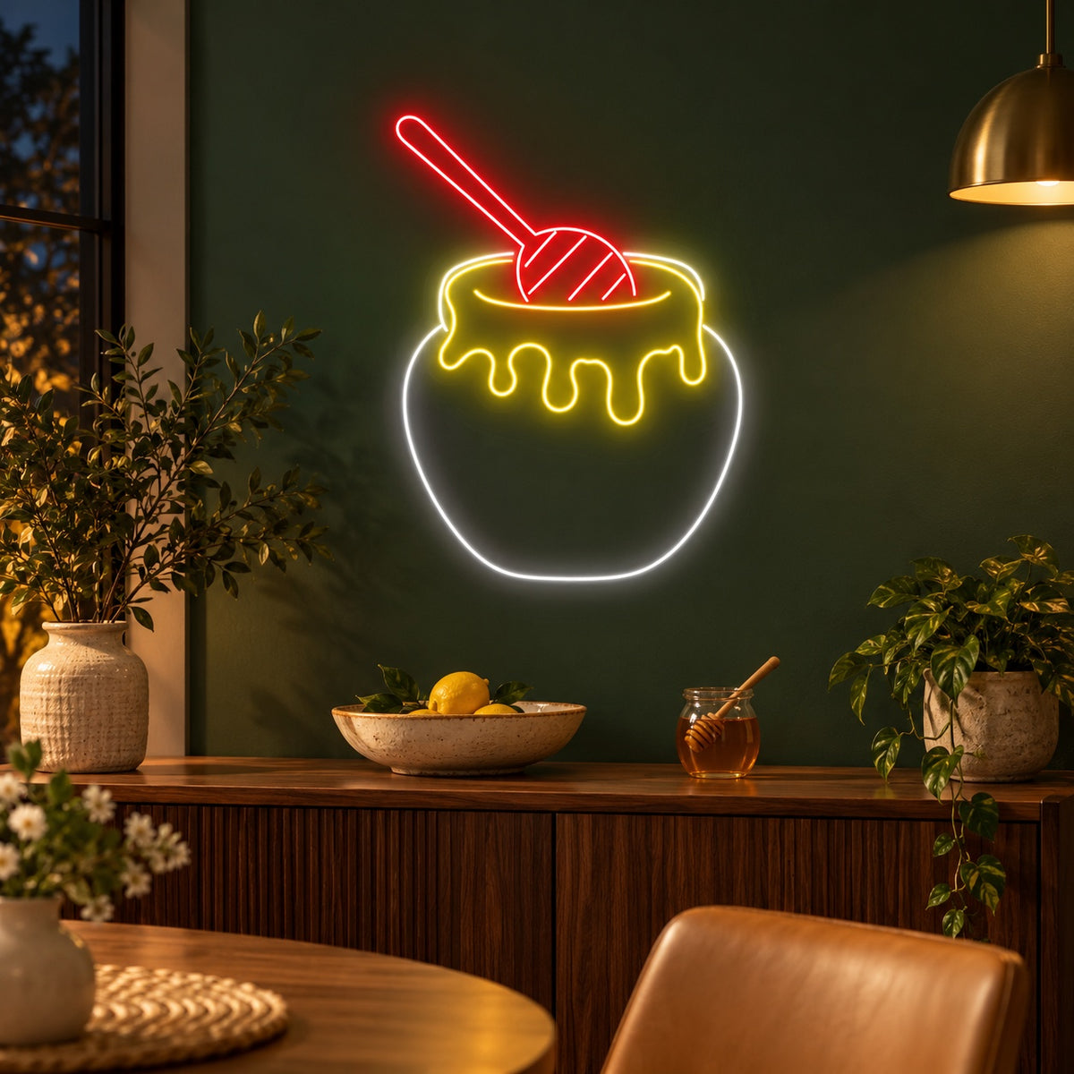 Honey Pot And Dipper LED Neon Sign - advertising view