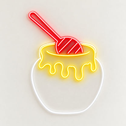 Honey Pot And Dipper LED Neon Sign - natural light view