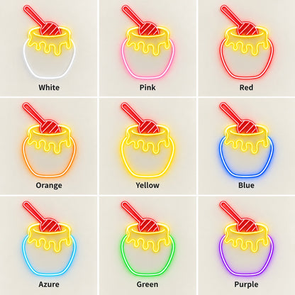 Honey Pot And Dipper LED Neon Sign - nine-color grid