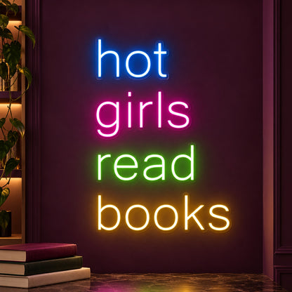 Hot Girls Read Books LED Neon Sign - product hero