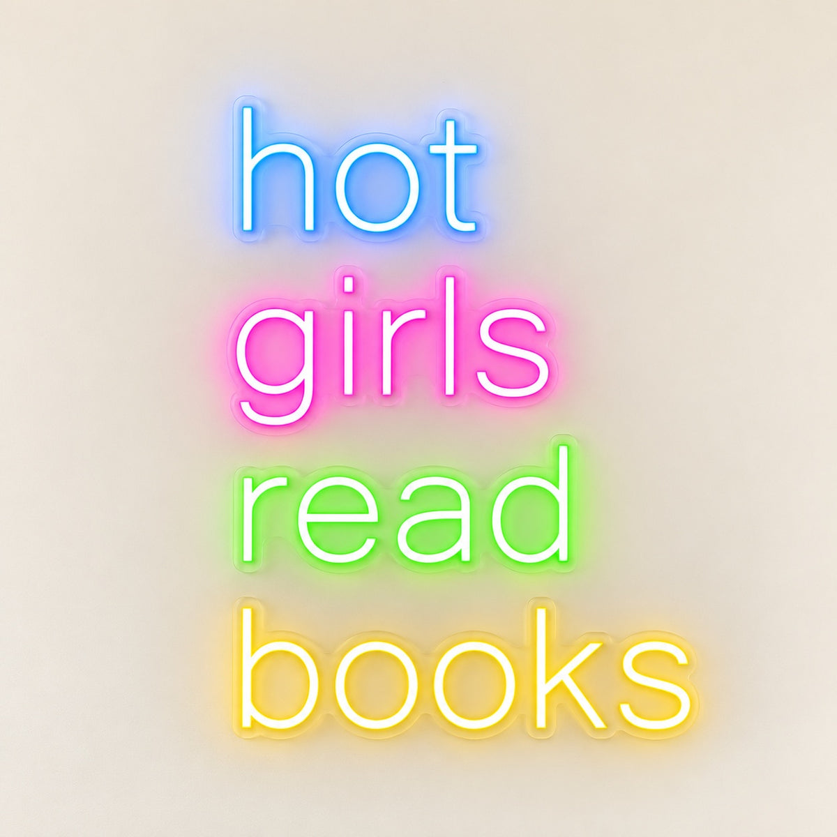 Hot Girls Read Books LED Neon Sign - natural light view