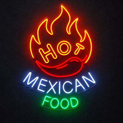 Hot Mexican Food LED Neon Sign - product hero