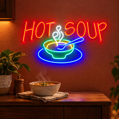 Hot Soup LED Neon Sign - advertising view
