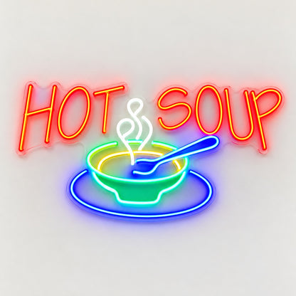 Hot Soup LED Neon Sign - natural light view