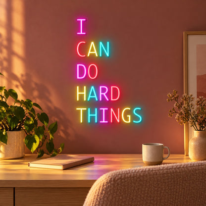 I Can Do Hard Things LED Neon Sign - advertising view