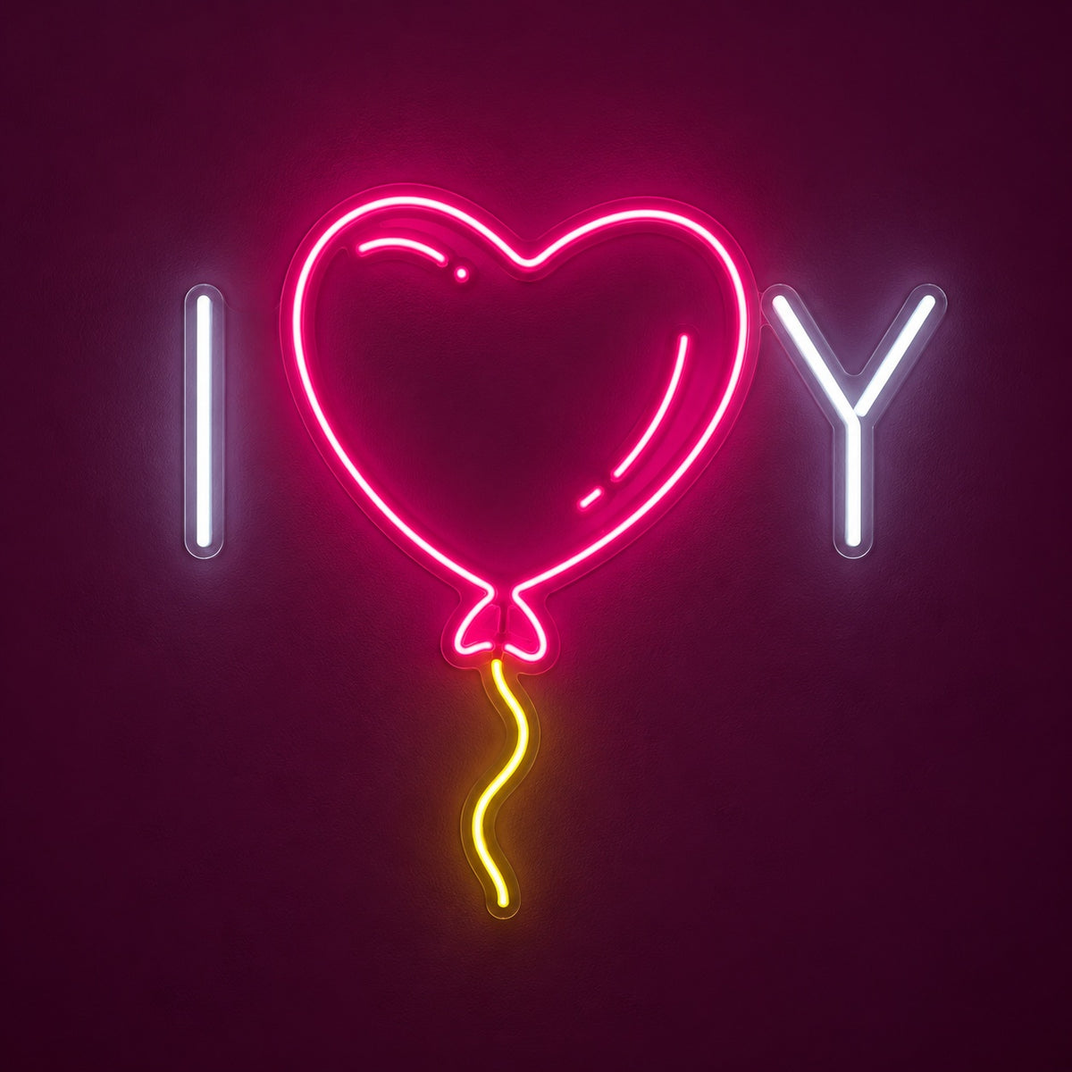 I Love Y Heart Balloon LED Neon Sign - product hero