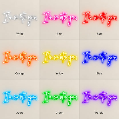 I'm So Into You LED Neon Sign - nine-color grid