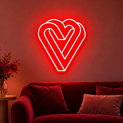 Intertwined Heart LED Neon Sign - advertising view