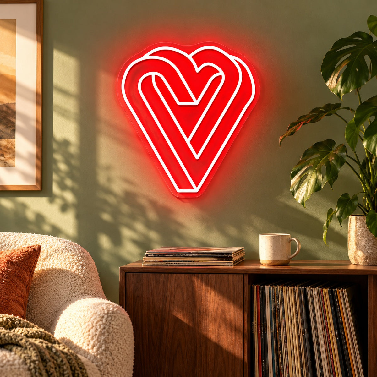Intertwined Heart LED Neon Sign - lifestyle view