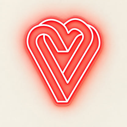 Intertwined Heart LED Neon Sign - natural light view